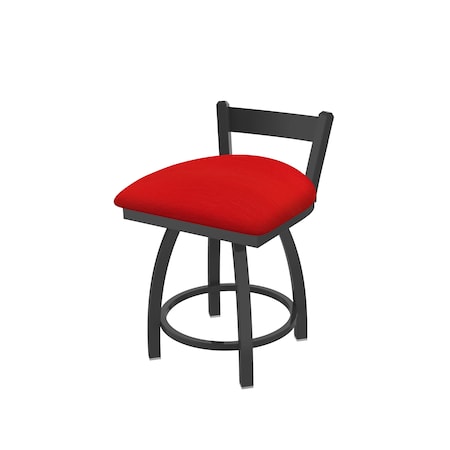 Holland Bar Stool Co 18" Low Back Swivel Vanity Stool, Pewter Finish, Canter Red Seat 82118PW011